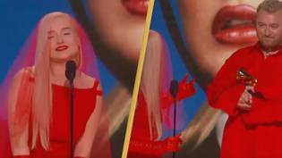 Kim Petras holds back tears as she's the first trans woman to win Grammy Award for Best Pop Duo