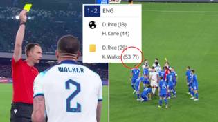 Fans are convinced Kyle Walker should have been sent off after 'being booked twice' in Italy vs England