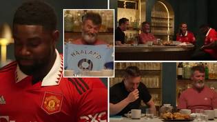 Micah Richards made to wear a Man United shirt by Roy Keane in forfeit, he was not happy