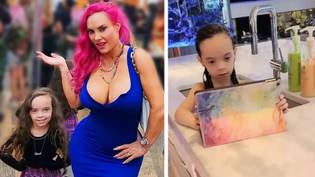 Coco Austin divides opinion after revealing she bathes six-year-old daughter in the kitchen sink