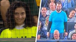 Creepy actors spotted in crowds of baseball games to promote new horror movie