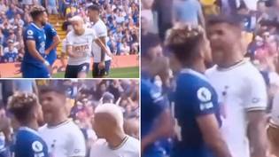 Cristian Romero screamed in the face of Reece James after Harry Kane's equaliser