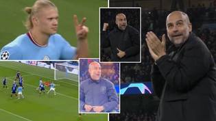 Pep Guardiola's hilarious reaction to Erling Haaland's second goal against FC Copenhagen says it all