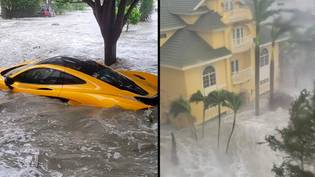 Hurricane Ian washes man’s newly purchased McLaren out of garage and down street