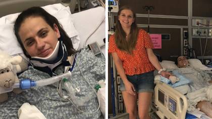 Woman's life changed forever after she dived into pool at party and woke up quadriplegic
