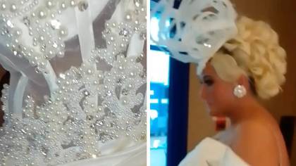 Mum divides opinion after wearing white dress to her son’s wedding