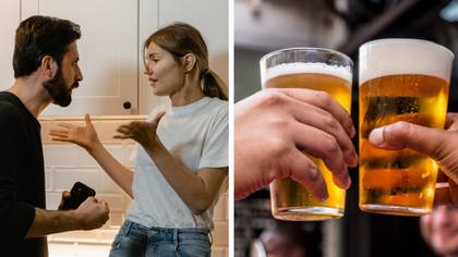 Furious woman complains husband always ignores her calls while he's at work drinks