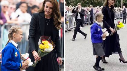 School girl left 'crying with joy' after Kate picks her to place corgi tribute to the Queen