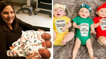 Mum only found out she was expecting triplets seven months into pregnancy