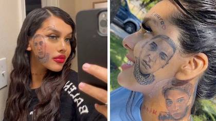 Woman gets partner tattooed on her face after being 'cheated on'