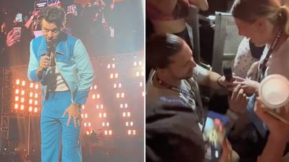 Harry Styles stops his concert to help fan propose to girlfriend in front of crowd