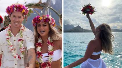 ‘Real’ bikini model praised after getting married in white thong