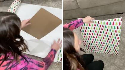 Woman shares easy way to wrap gifts that don’t come in a box