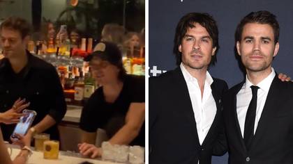 Ian Somerhalder and Paul Wesley surprise fans by serving them drinks at bar