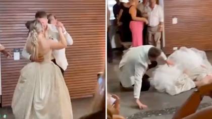Married At First Sight's Melissa Rawson and Bryce Ruthven fall over during first dance