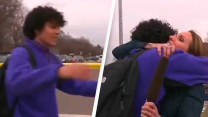 Reporter emotionally hugs son live on air while reporting on shooting at his school