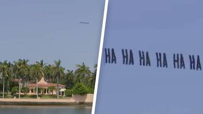 Plane flies over Donald Trump's Mar-a-Lago home with 'HA HA HA' banner after FBI raid