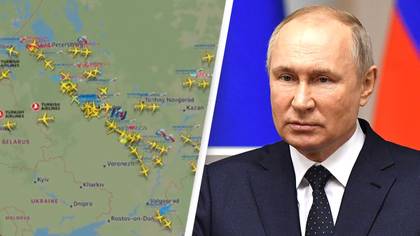 Mesmerising Flightradar timelapse shows all the flights leaving Russia in one day