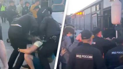 Russian citizens are protesting conscription and being loaded on to buses by police