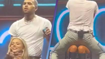Woman defends Chris Brown holding her by throat during lap dance on stage
