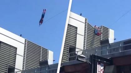 Spider-Man Crashes Into Building After Malfunctioning At Avengers Campus