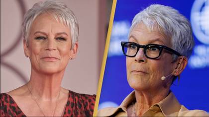 Jamie Lee Curtis addresses 'extremely disturbing' art in background of photo