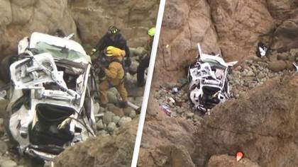 Man arrested for attempted murder after four people miraculously survive being driven off cliff
