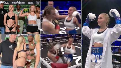 OnlyFans star Astrid Wett defeats Keeley in one round after being pied by KSI