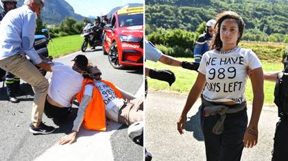Tour De France Halted As Officials Drag Protestors Off The Road