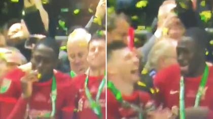 Liverpool Defender Ibrahima Konate Appeared To Eat Confetti During Carabao Cup Final Celebrations