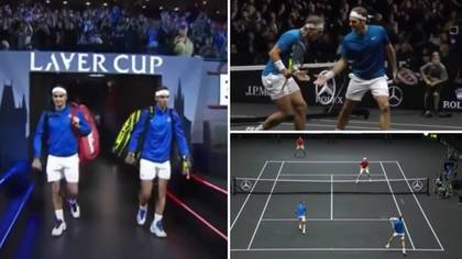Incredible footage of the only time Roger Federer and Rafa Nadal played doubles together