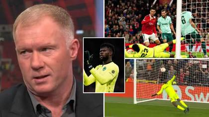Fans outraged as Paul Scholes claims Omonia Nicosia goalkeeper Francis Uzoho was 'lucky' against Manchester United