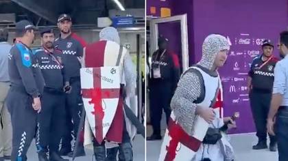 England fans refused entry into World Cup stadiums in Qatar after dressing up in full crusader costumes