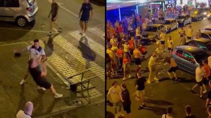 England and Wales fans involved in huge brawl in Tenerife