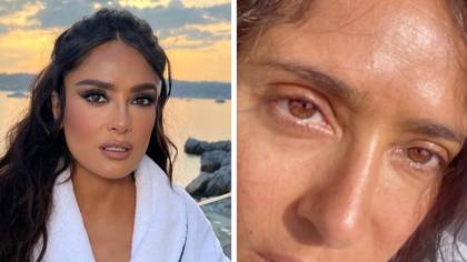 Salma Hayek praised by fans as she proudly shows off 'white hairs and wrinkles'