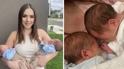 Mum welcomes twins after conceiving one through IVF and one naturally in different uteruses