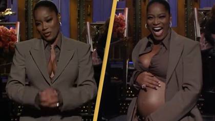 Keke Palmer reveals she’s pregnant on live TV by ripping open her blazer