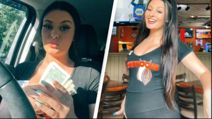 Pregnant Hooters server shows off how much she's been tipped