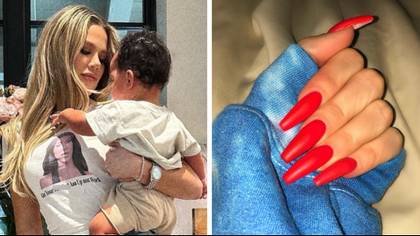 Khloé Kardashian defends having long nails with a baby