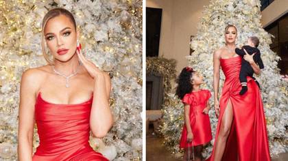 Khloe Kardashian finally shares baby boy's face in Christmas photo