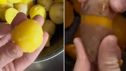 Woman shares genius hack to quickly peel potatoes