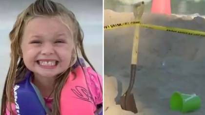 Girl, 7, dies after being buried alive in hole she was digging at the beach