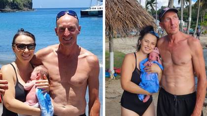 Woman who flew 4,000 miles to give birth on beach now stranded with her baby