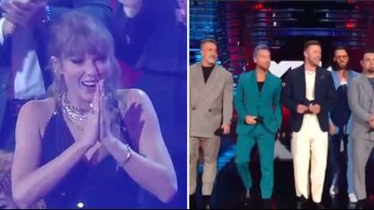 Taylor Swift loses her mind as NSYNC reunites for the first time in a decade at the MTV VMAs