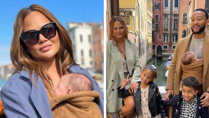 Chrissy Teigen defends husband John Legend holding their daughter in baby wrap