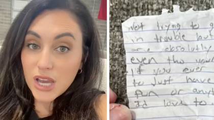 Woman disgusted after electrician tried chatting her up before leaving her disturbing note
