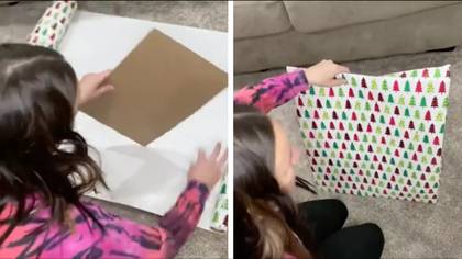 Woman shares easy way to wrap gifts that don’t come in a box