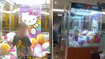Police rescue three-year-old boy from claw machine after he crawled inside