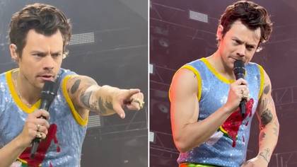 Harry Styles gets flustered as fan tries to flirt with him during live show