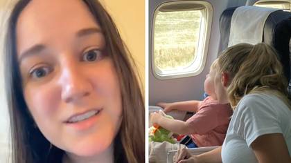 Woman who refused to switch plane seats says mum let her child 'crawl on top of her'